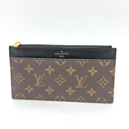 Louis Vuitton Long Wallet Slim Purse M80348 Monogram Macassar Canvas Brown