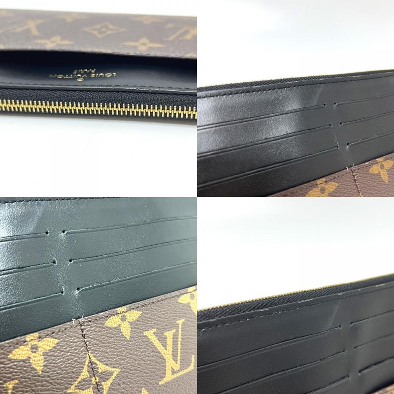 Louis Vuitton Long Wallet Slim Purse M80348 Monogram Macassar Canvas Brown