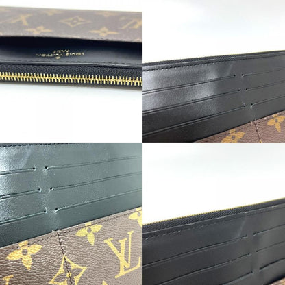 Louis Vuitton Long Wallet Slim Purse M80348 Monogram Macassar Canvas Brown