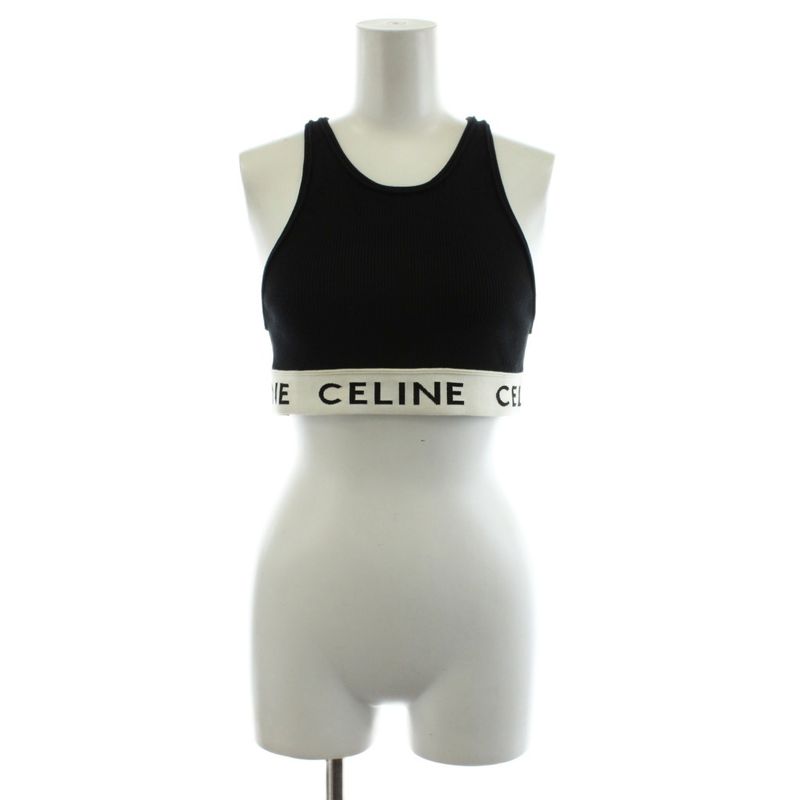 Celine Tank Top Logo Black White An57