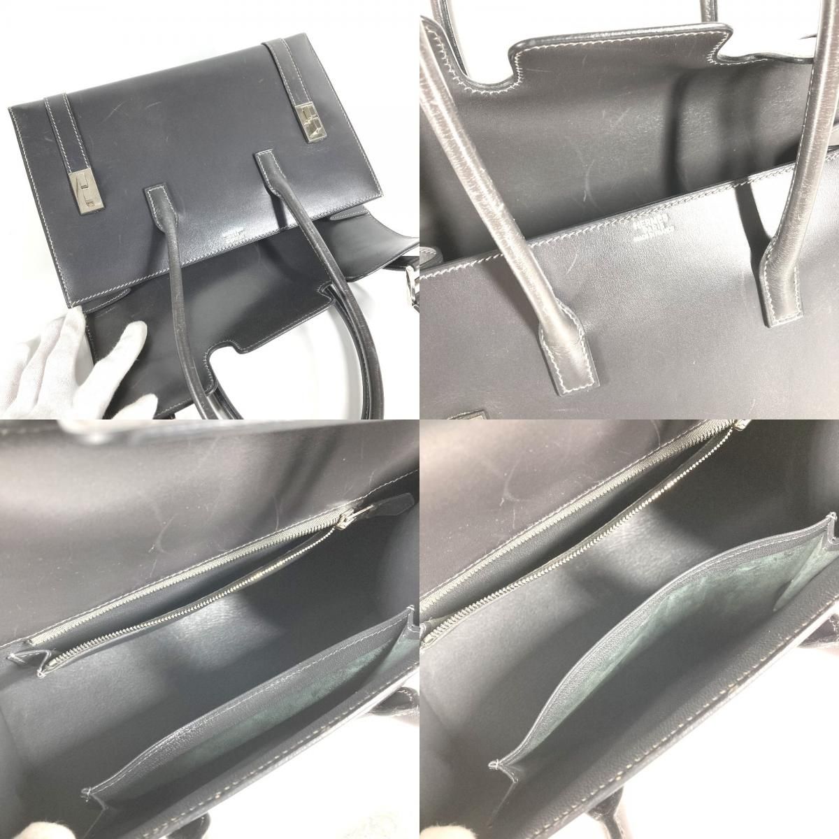 Hermes Handbag Drag 27 Drag 27 Leather Gray