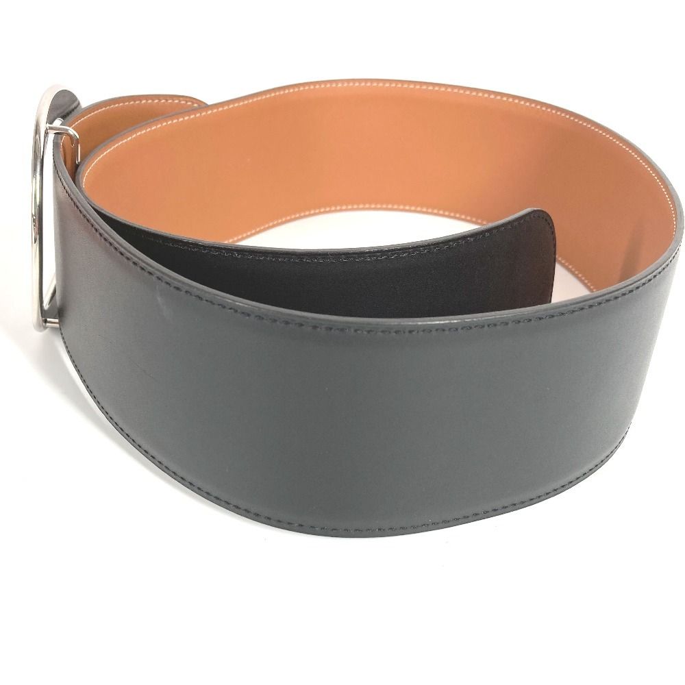 Hermes Belt Thick Belt Leather Black