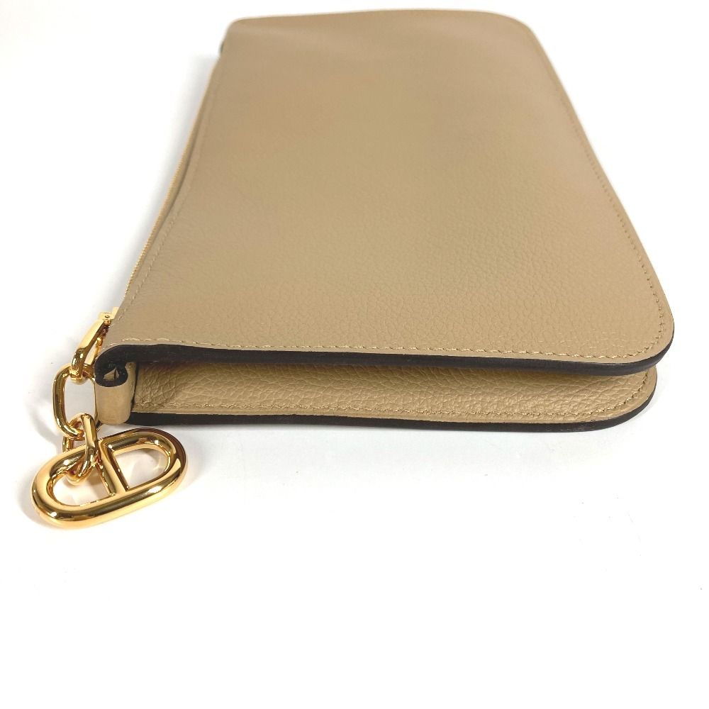 Hermes Shoulder Bag Pouch 《Zip Angor》 to Go Chaine D'Ancre Evercolor Beige