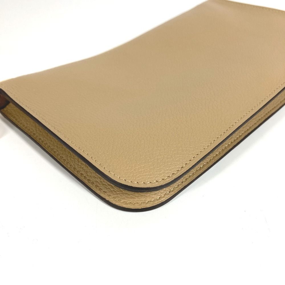 Hermes Shoulder Bag Pouch 《Zip Angor》 to Go Chaine D'Ancre Evercolor Beige