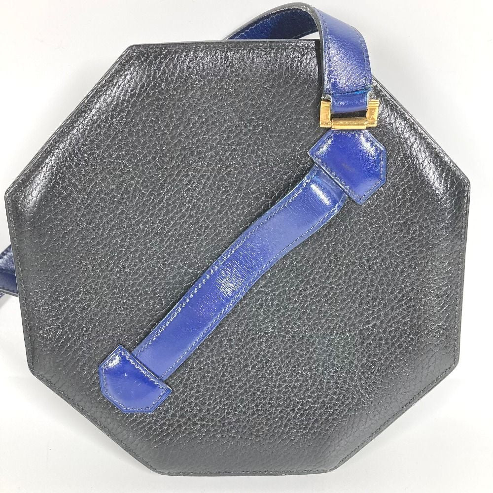 Hermes Shoulder Bag Bandoneon Leather Green X Blue