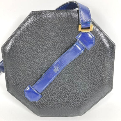 Hermes Shoulder Bag Bandoneon Leather Green X Blue