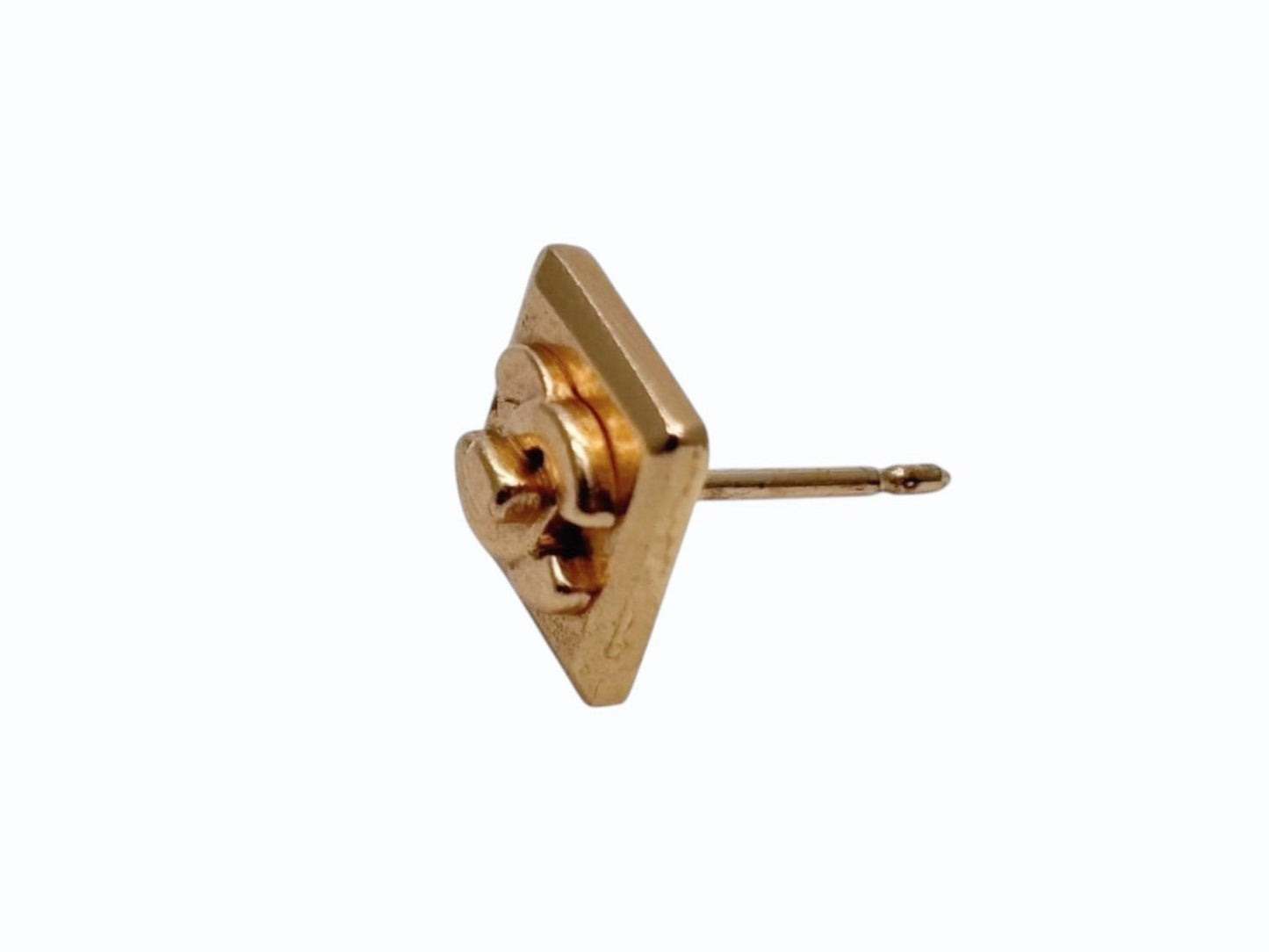 Chanel CC Logo Earrings 02 Turnlock Matte Gold Metal — view 3