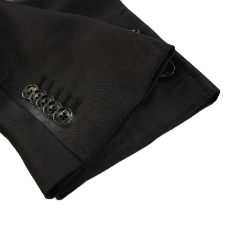 Gucci Single Suit Tailored Jacket Pants Slacks 7-44r Black 406135 KH