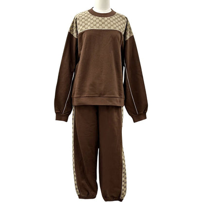 Gucci Set Men'S Brand Gg Canvas Cotton Jersey Set Brown Beige Xs S