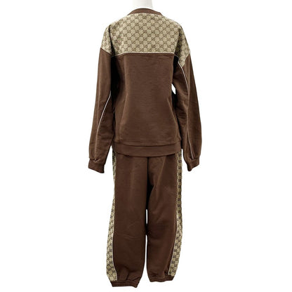 Gucci Set Men'S Brand Gg Canvas Cotton Jersey Set Brown Beige Xs S