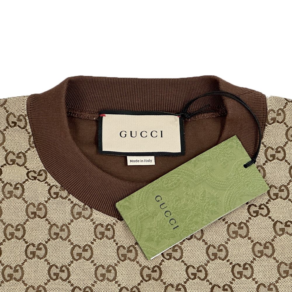 Gucci Set Men'S Brand Gg Canvas Cotton Jersey Set Brown Beige Xs S