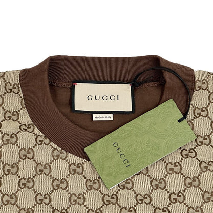 Gucci Set Men'S Brand Gg Canvas Cotton Jersey Set Brown Beige Xs S