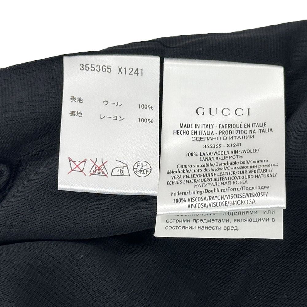 Gucci One Piece Women'S Brand Wool Black 355365 M with Belt Ceremonial