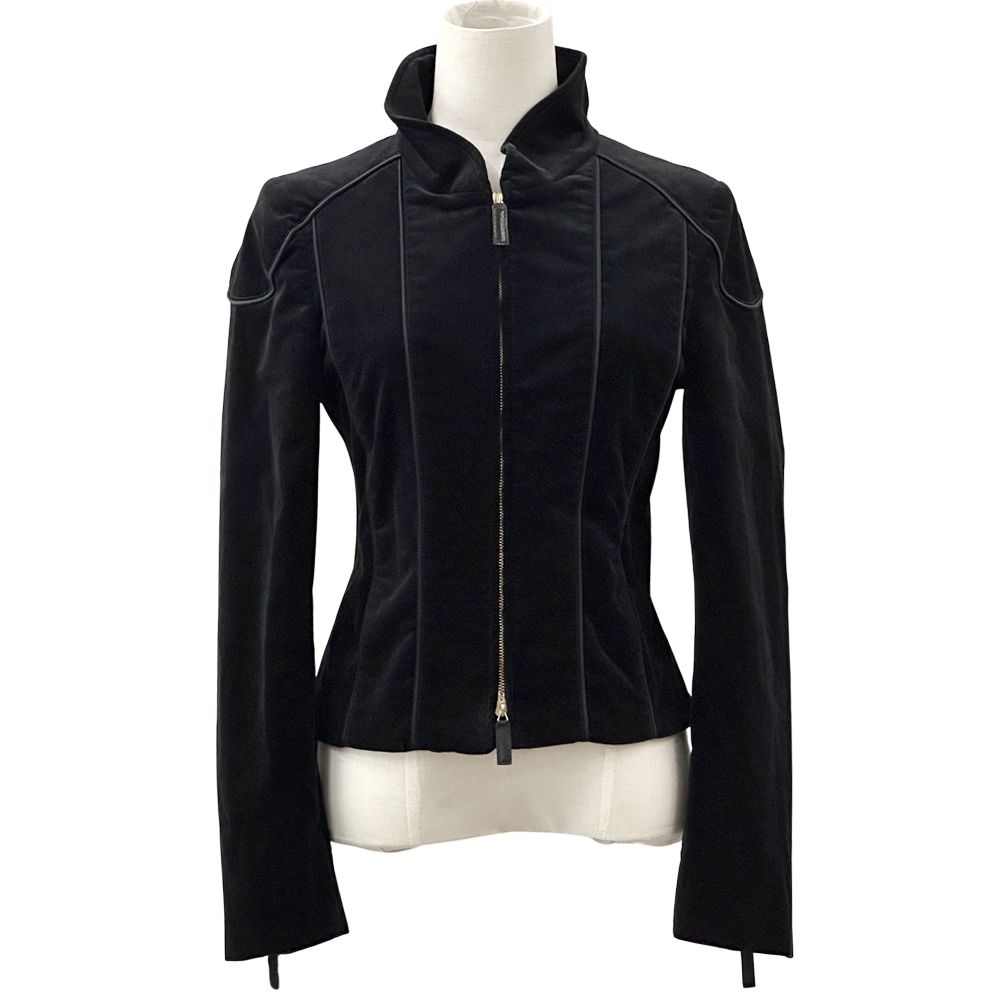 Gucci Jacket Ladies Brand Cotton Suede Blouson Black 165257 S 40 []
