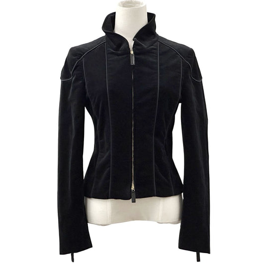 Gucci Jacket Ladies Brand Cotton Suede Blouson Black 165257 S 40 []