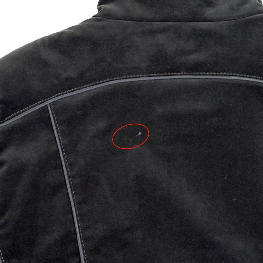 Gucci Jacket Ladies Brand Cotton Suede Blouson Black 165257 S 40 []