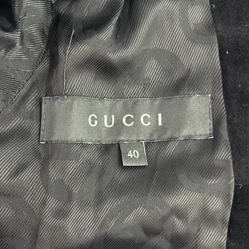 Gucci Jacket Ladies Brand Cotton Suede Blouson Black 165257 S 40 []