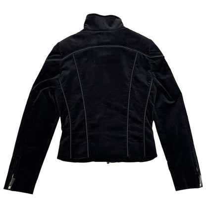 Gucci Jacket Ladies Brand Cotton Suede Blouson Black 165257 S 40 []