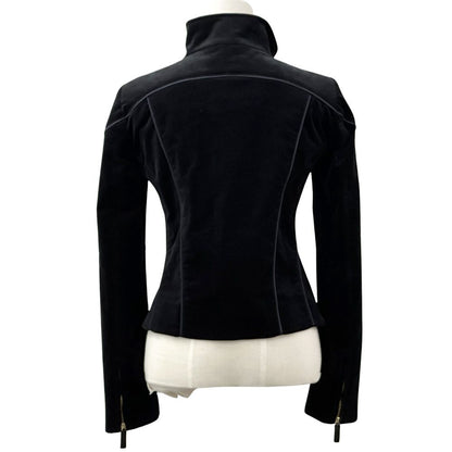 Gucci Jacket Ladies Brand Cotton Suede Blouson Black 165257 S 40 []