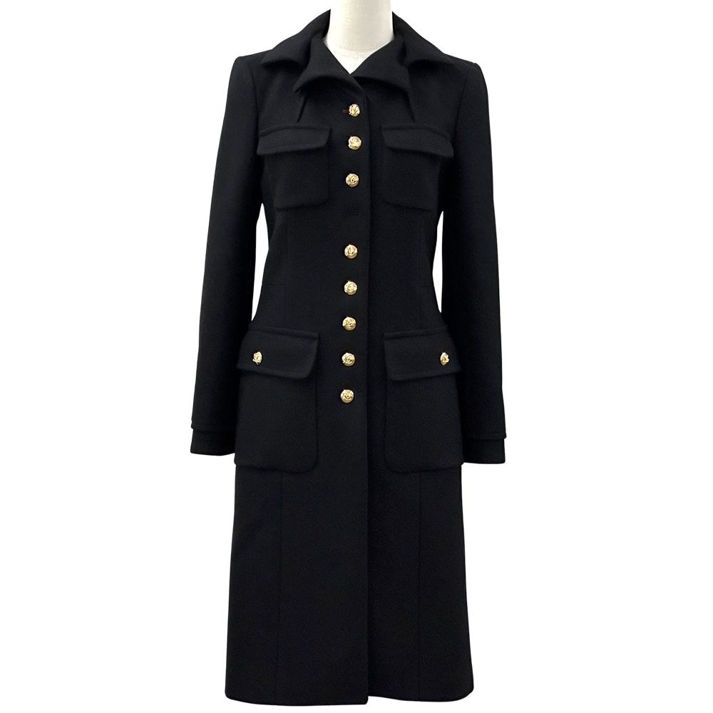 Louis Vuitton Outerwear Women'S Brand Cashmere Long Coat Black 38 Long Coat