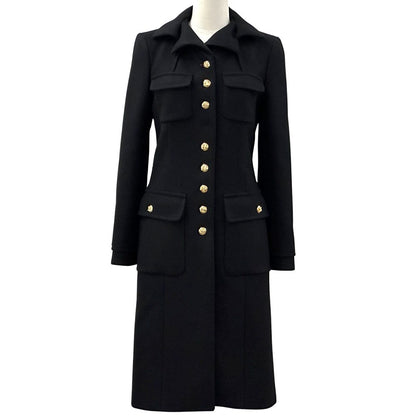 Louis Vuitton Outerwear Women'S Brand Cashmere Long Coat Black 38 Long Coat