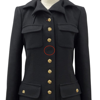 Louis Vuitton Outerwear Women'S Brand Cashmere Long Coat Black 38 Long Coat