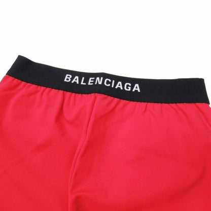 18aw Balenciaga Colored Skinny Stretch Logo Easy Waist Center Tuck Pants 36 Red