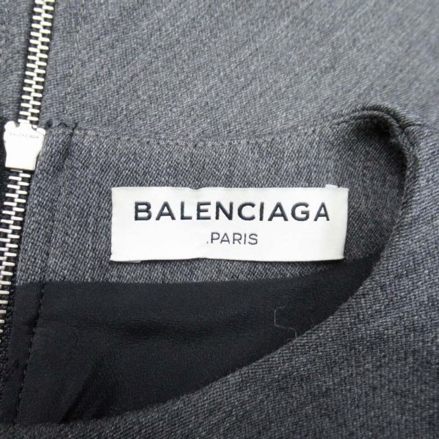 2016 Balenciaga French Sleeve Long Dress Irregular Hem Dress Box Silhouette 34