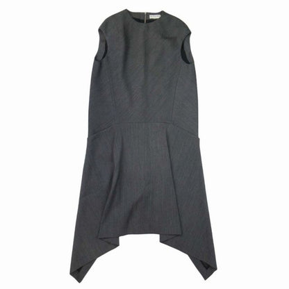 2016 Balenciaga French Sleeve Long Dress Irregular Hem Dress Box Silhouette 34