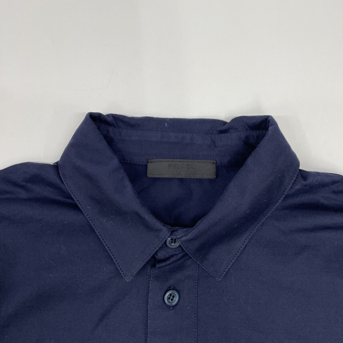 Prada Ujn007 ﾈｲﾋﾞｰ ｺｯﾄﾝ ﾎﾟﾛｼｬﾂ Ⅿ