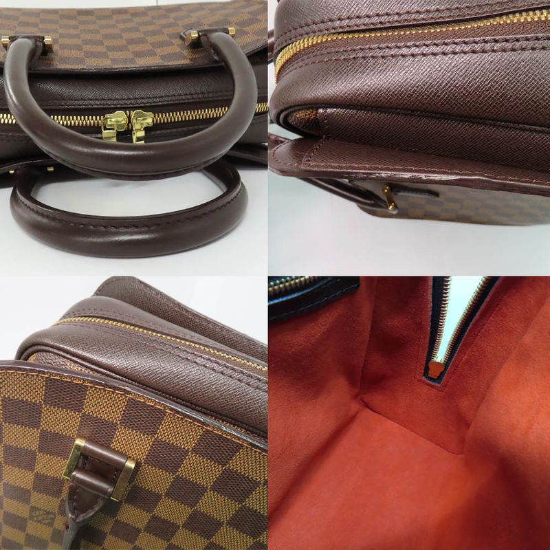 Louis Vuitton Triana N51155 Damier-ebene Handbag Brown Gold Hardware