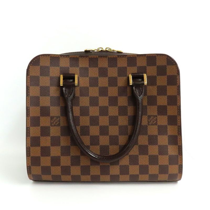 Louis Vuitton Triana N51155 Damier-ebene Handbag Brown Gold Hardware