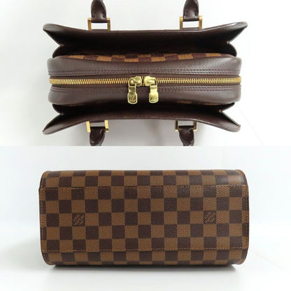 Louis Vuitton Triana N51155 Damier-ebene Handbag Brown Gold Hardware
