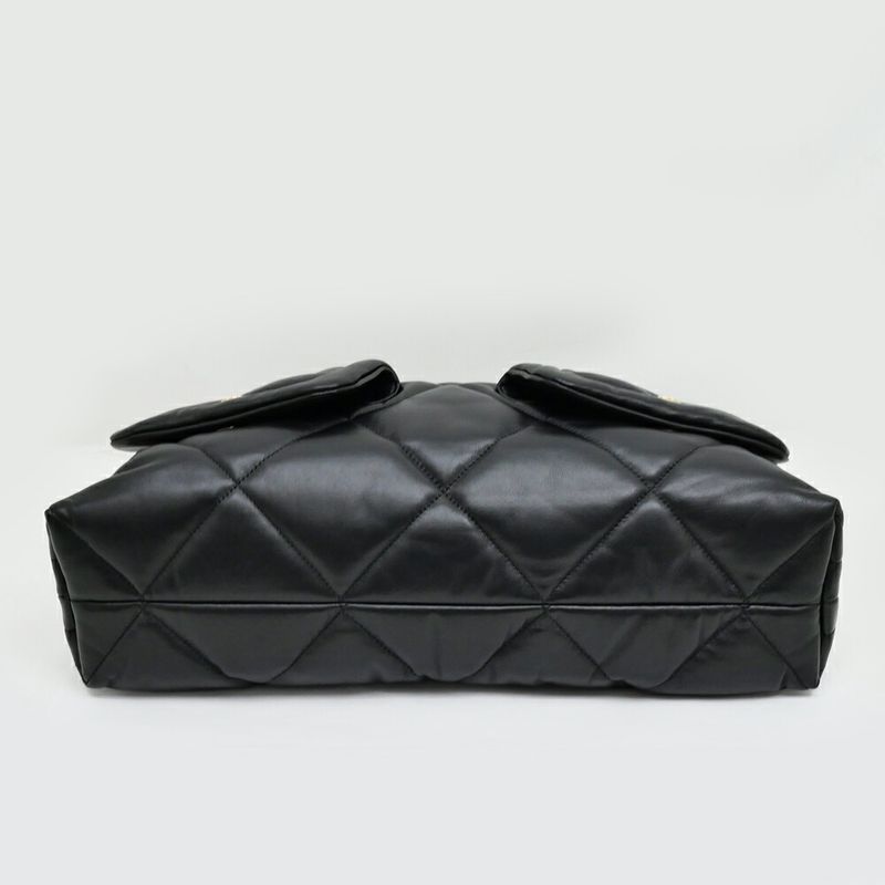 Chanel Shopping Bag As5740 Black Gold Hardware Shiny Lambskin Shoulder