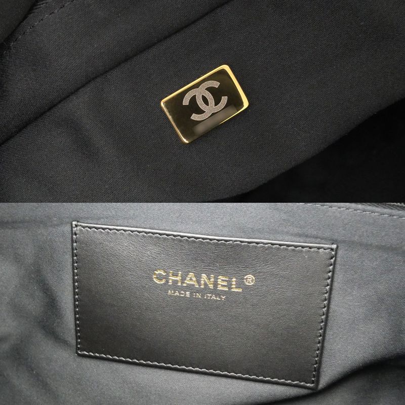 Chanel Shopping Bag As5740 Black Gold Hardware Shiny Lambskin Shoulder