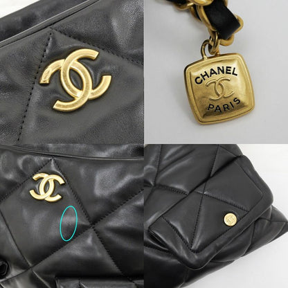 Chanel Shopping Bag As5740 Black Gold Hardware Shiny Lambskin Shoulder