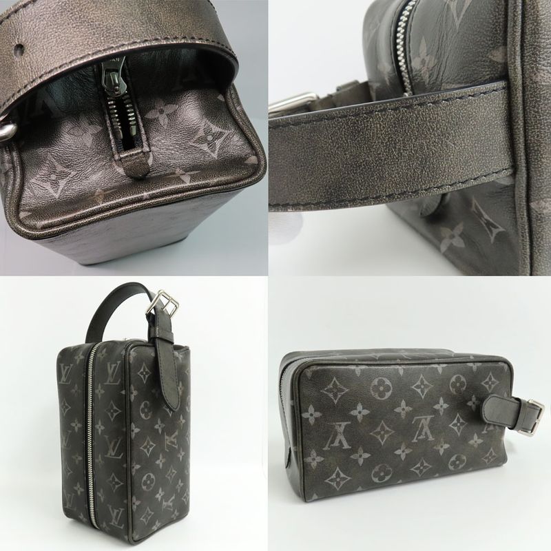 Louis Vuitton Rocca-dop Kit M11670 Brushed-monogram Black Silver-hardwa