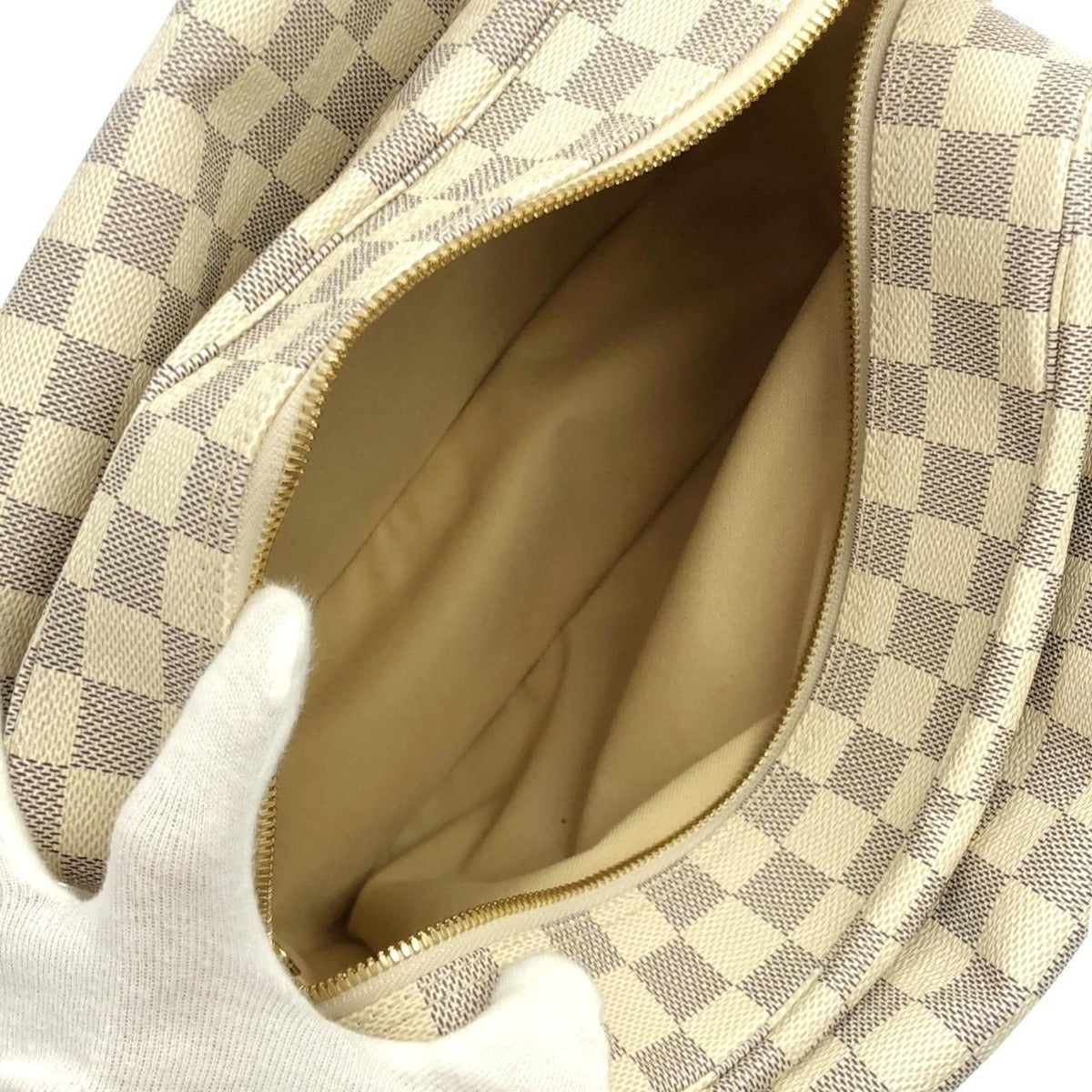 Louis Vuitton Damier Azur Naviglio Shoulder Bag Gold — view 6