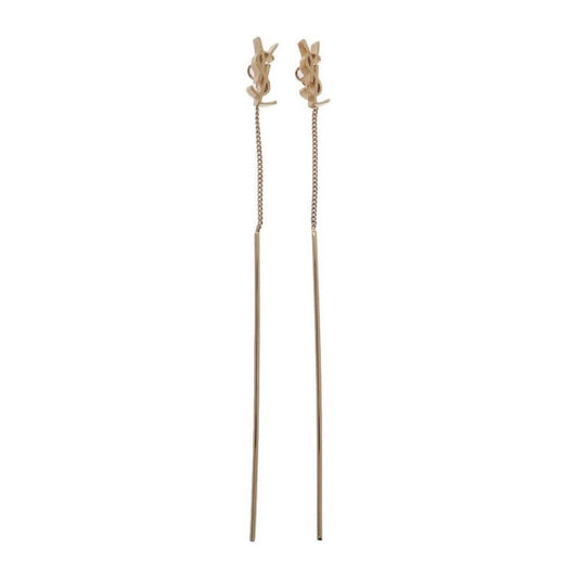 Saint Laurent Cassandra Leather Earring Chain Metal