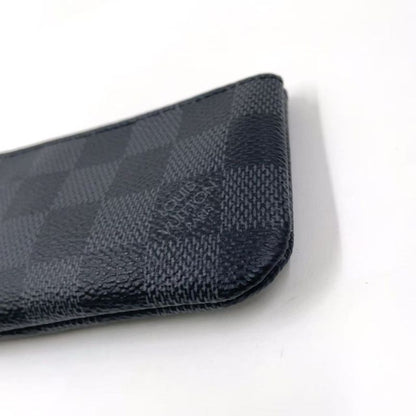 Louis Vuitton Pochette Cles Damier Graphite Damier Graphite Leather × PVC Black