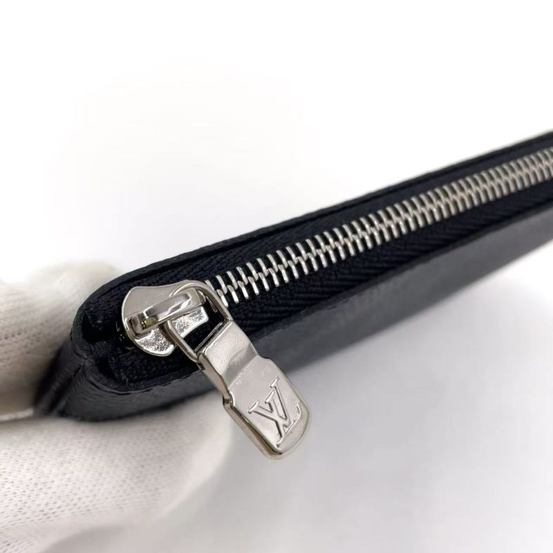 Louis Vuitton Pochette Cles Damier Graphite Damier Graphite Leather × PVC Black