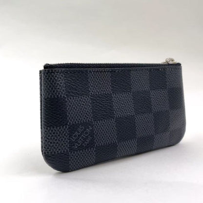 Louis Vuitton Pochette Cles Damier Graphite Damier Graphite Leather × PVC Black