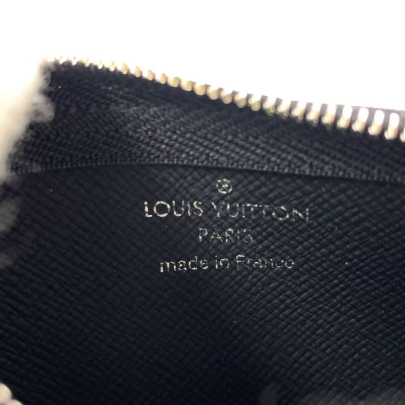 Louis Vuitton Pochette Cles Damier Graphite Damier Graphite Leather × PVC Black