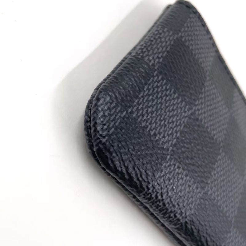 Louis Vuitton Pochette Cles Damier Graphite Damier Graphite Leather × PVC Black