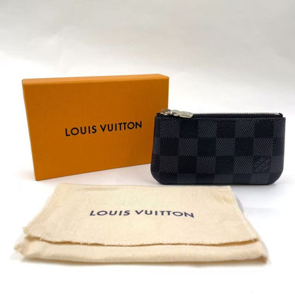 Louis Vuitton Pochette Cles Damier Graphite Damier Graphite Leather × PVC Black