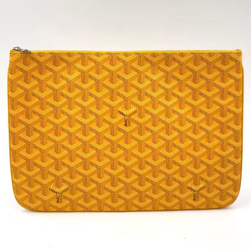 Goyard Senna Clutch MM Leather Yellow X Multicolor Clutch Bag Silver
