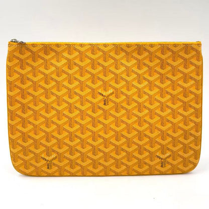 Goyard Senna Clutch MM Leather Yellow X Multicolor Clutch Bag Silver