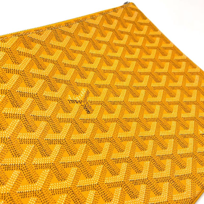 Goyard Senna Clutch MM Leather Yellow X Multicolor Clutch Bag Silver