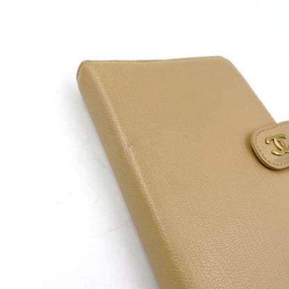 Chanel Leather Serial No 7 Leather Beige Notebook Cabas - Gold