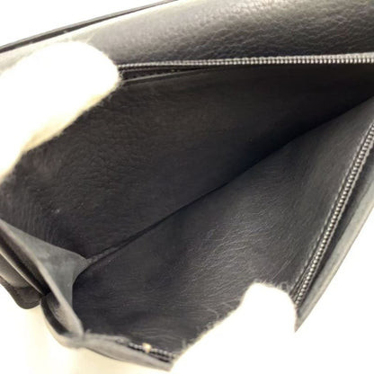 Chanel Coco Mark 15th Leather Black Wallet Silver